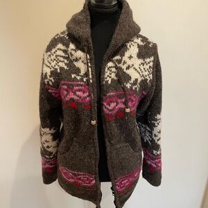 Nepal wool hoodie cardigan